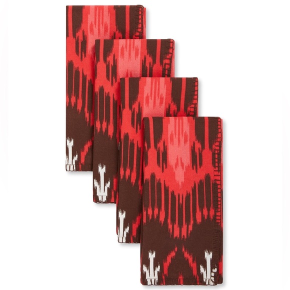NWT Figue Dylan Ikat Coral Napkins - Picture 5 of 10